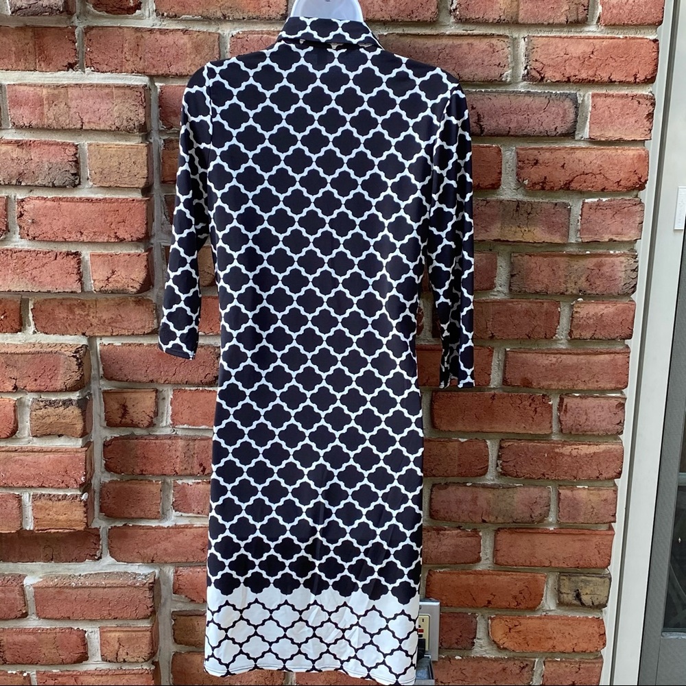 Max Studio Black & White 3/4 Sleeve Dress XS - Picture 5 of 6